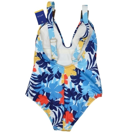 Apt. 9 Tropical Floral Print V Neck One Piece Swimsuit Size Small NWT - Picture 4 of 8